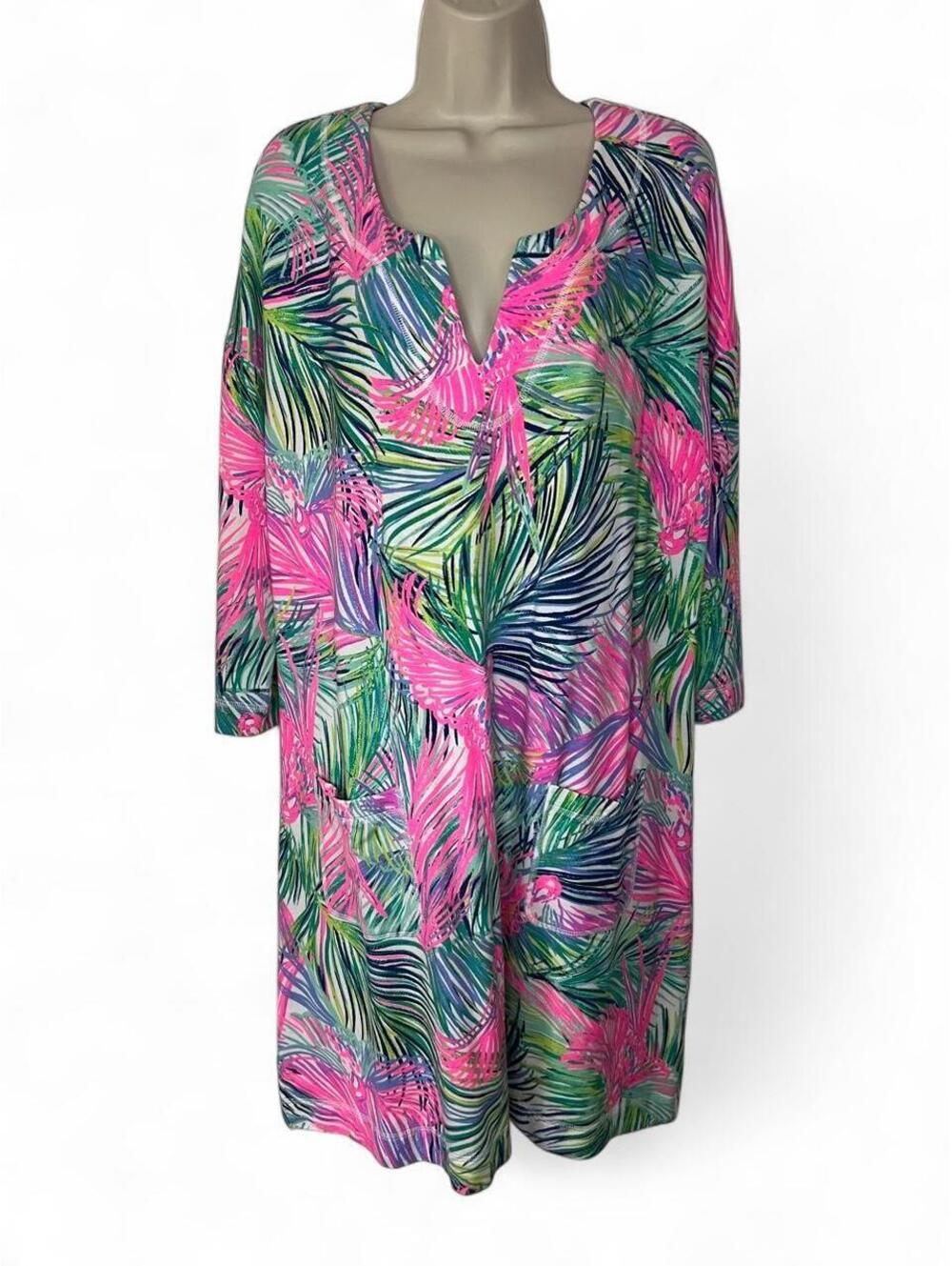 Lilly Pulitzer Joyce UPF 50+ Sun Protection Tunic Shift Dress XL 24196